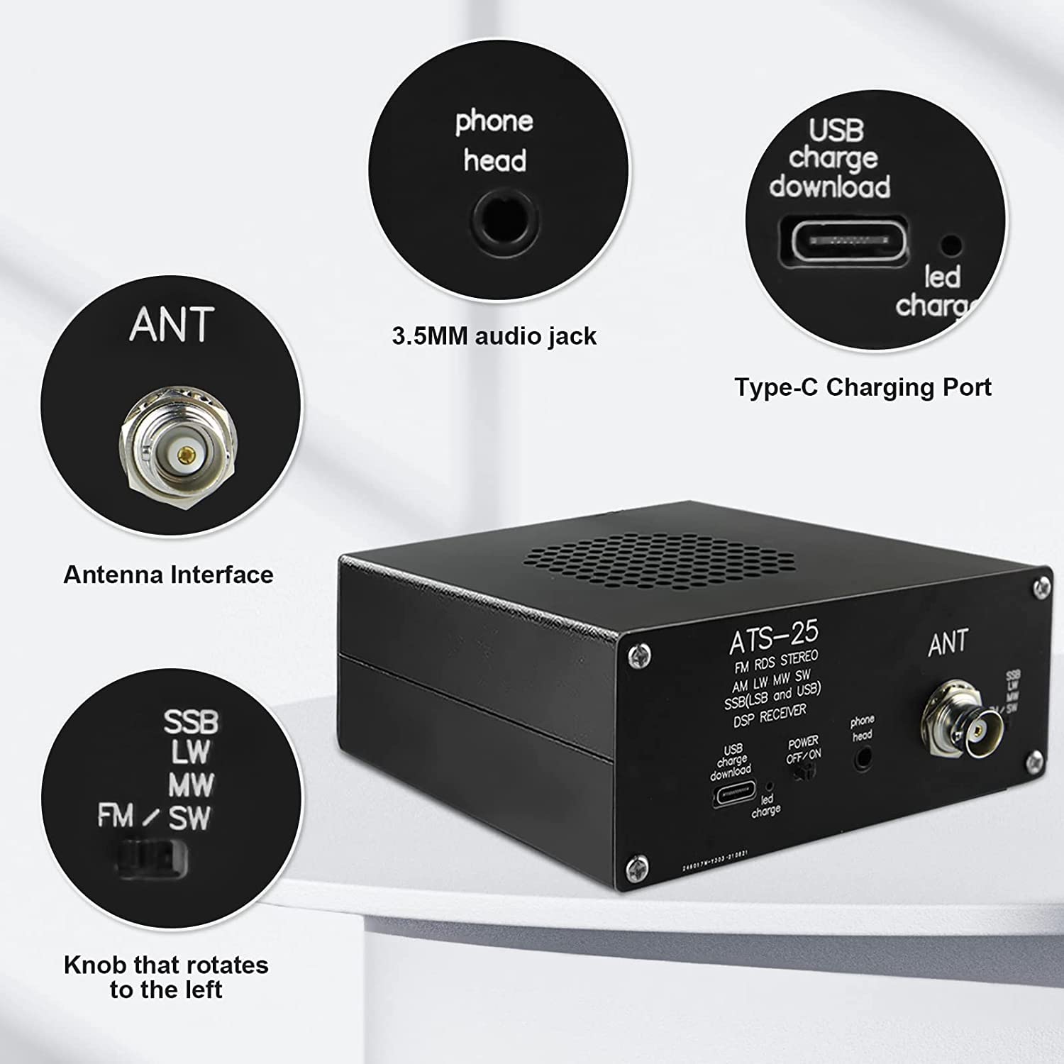 Amazon.co.jp: Si4732 ATS-25 全帯域ラジオ受信機,2.4インチ